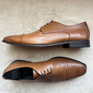 American Classic by De La Rentis Cognac Brown Leather Oxford Shoe Men 10 Classic